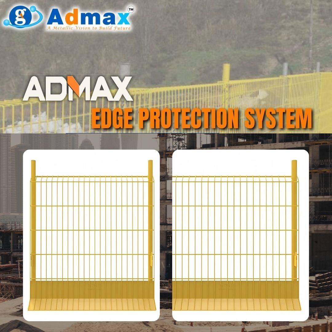 Edge protection system installed on a Dubai high rise construction project for worker safety