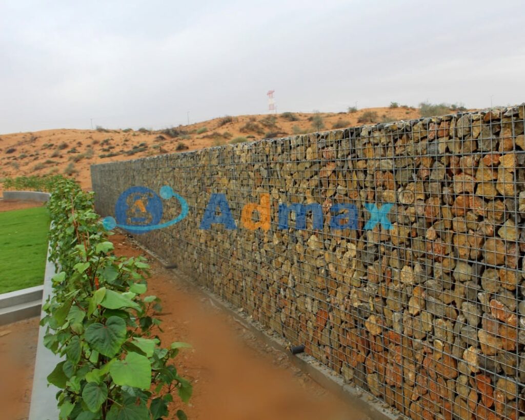 Gabion fence UAE combining security with natural stone aesthetics