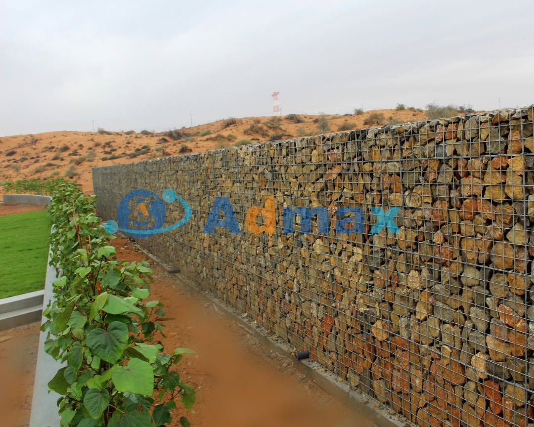 Gabion fence UAE combining security with natural stone aesthetics