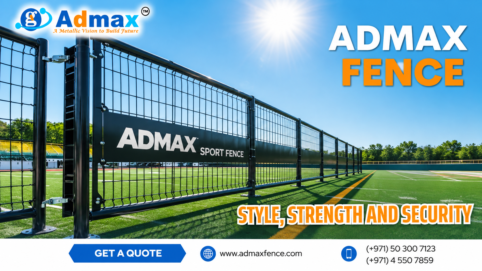 Admax sport fence for sports field security in UAE